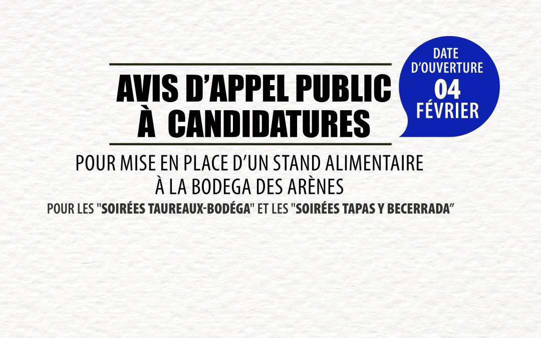 APPEL À CANDIDATURES